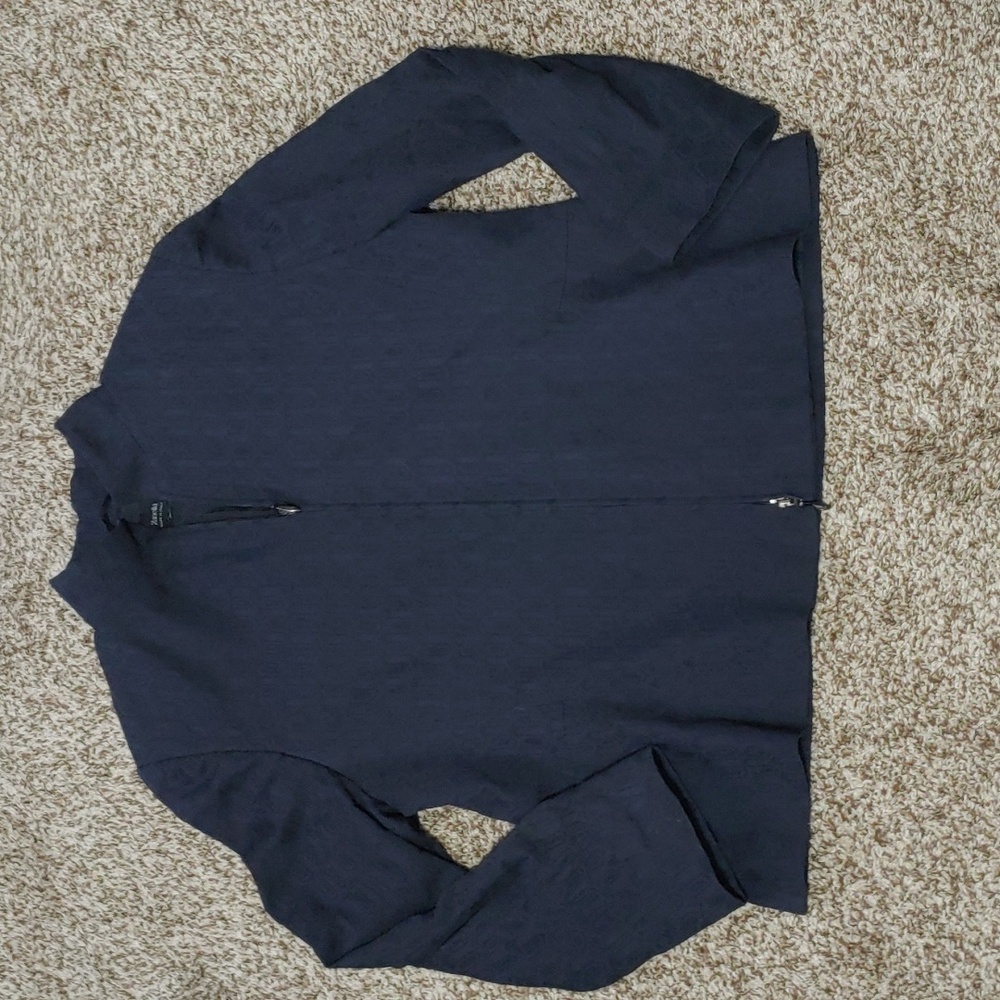 Zanella Navy Blue Minimalist Zip-Front Jacket